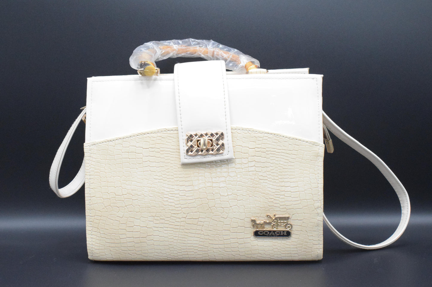 Shop White Pure Quality Coach Hand Bag at 4feet