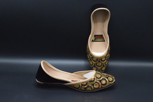 Shop Premium Leather Black Handmade Khussa