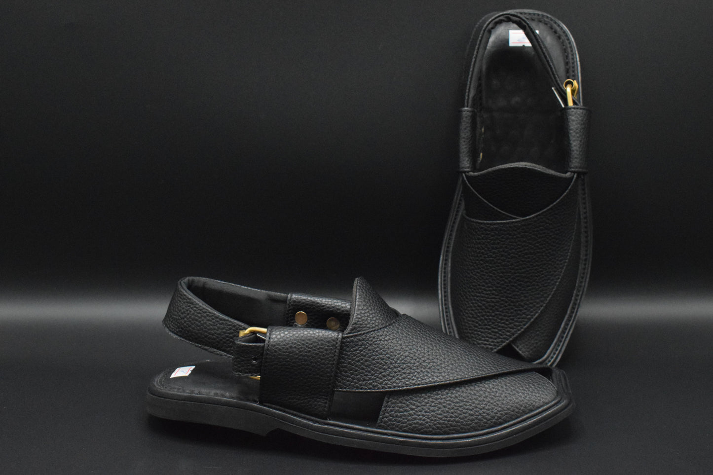 Shop The Black Dots Premium Cow Leather Peshawari Chappal