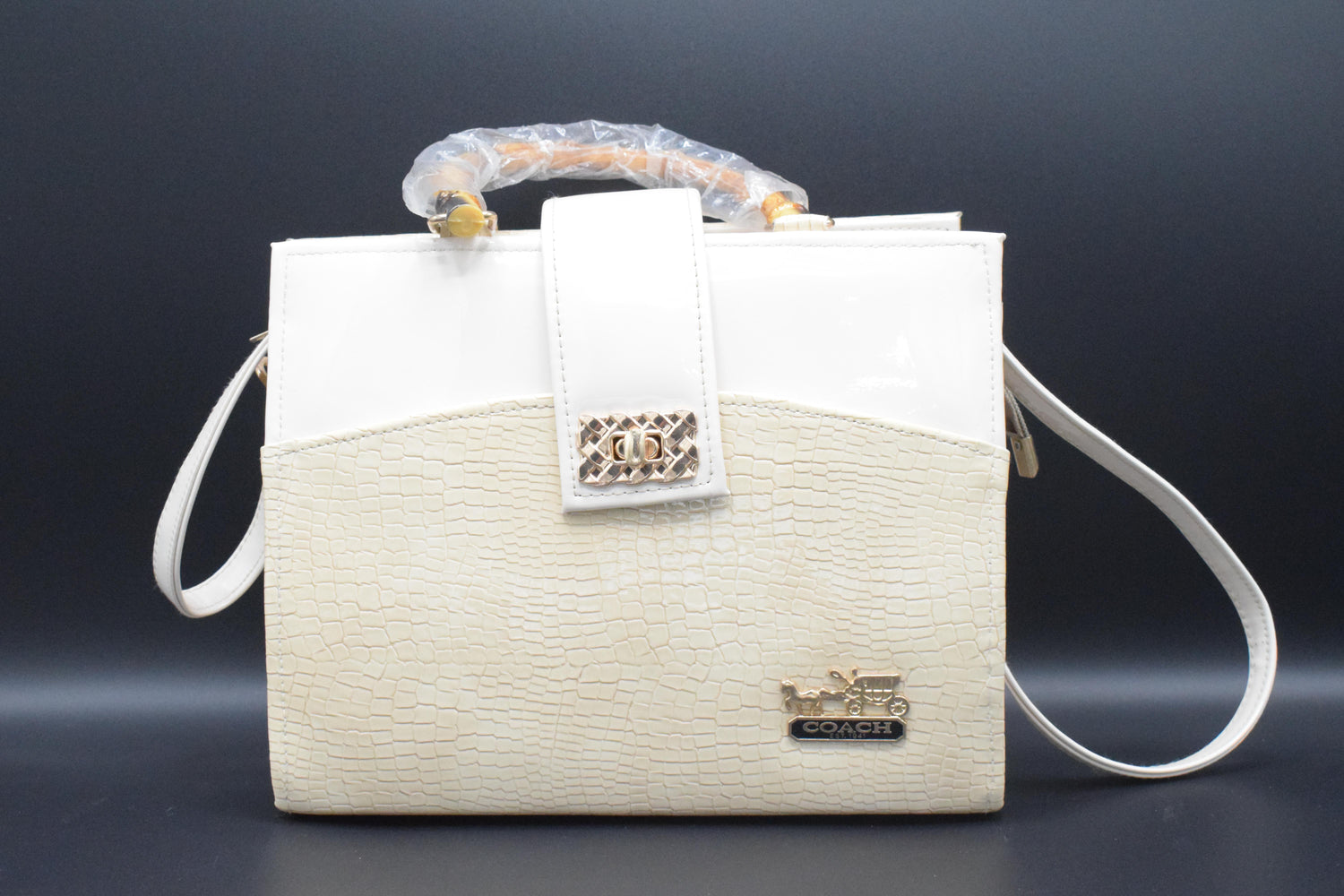 Shop White Pure Quality Coach Hand Bag at 4feet