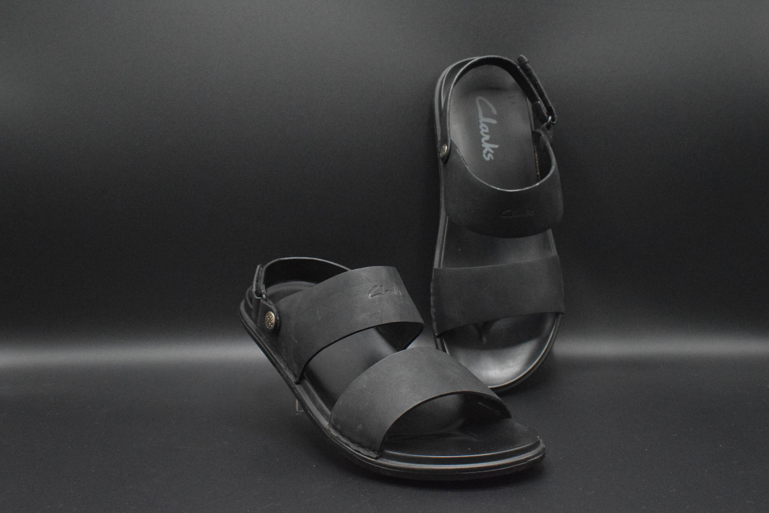 Buy Now Black Premium clarks sandal 2 straps