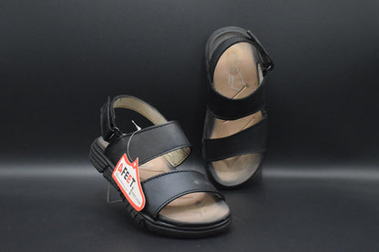 Shop Now Black genuine Leather kids sandals 2026