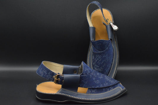 Shop Blue Fabric Peshawar zalmi Peshawari Chappal