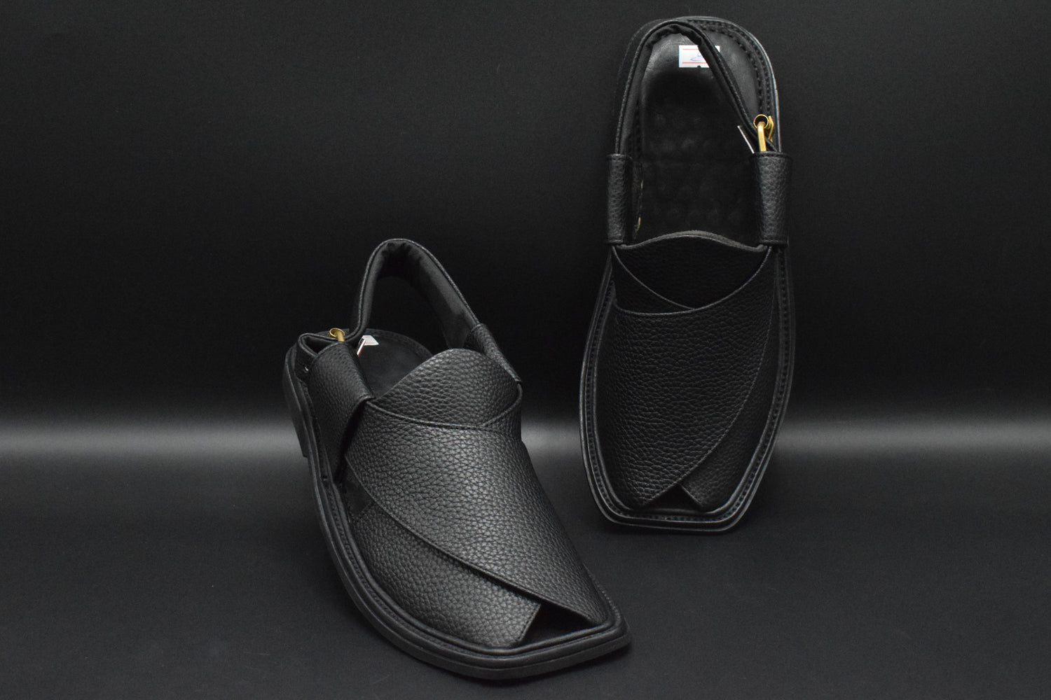 Shop The Black Dots Premium Cow Leather Peshawari Chappal